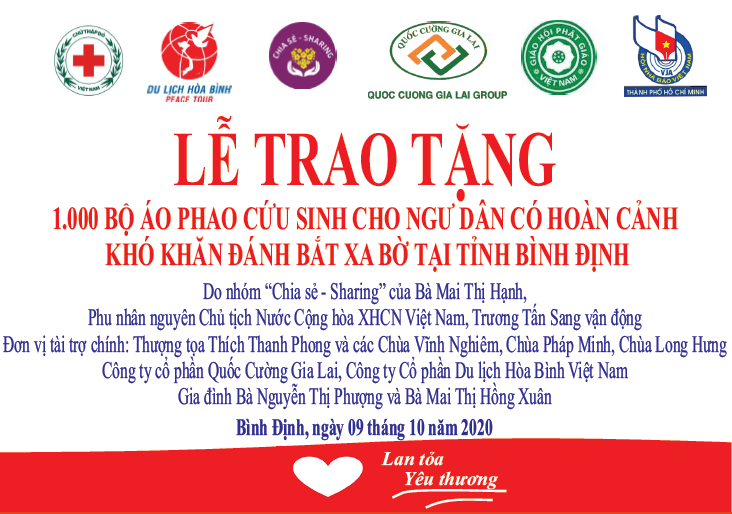 Trao tặng 1.000 bộ áo phao cứu sinh cho ngư dân Bình Định