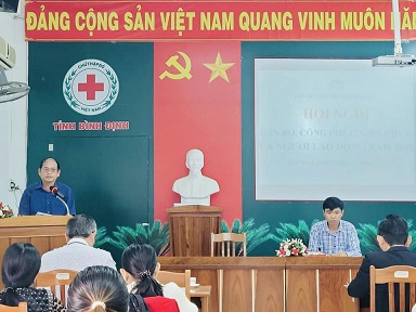 Ông Hà Văn Cát - Chủ tịch Hội CTĐ tỉnh phát biểu chỉ đạo hội nghị