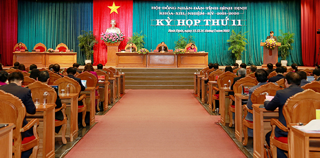 Quang cảnh Kỳ họp thứ 11, HĐND tỉnh khóa XIII, nhiệm kỳ 2021 - 2026.